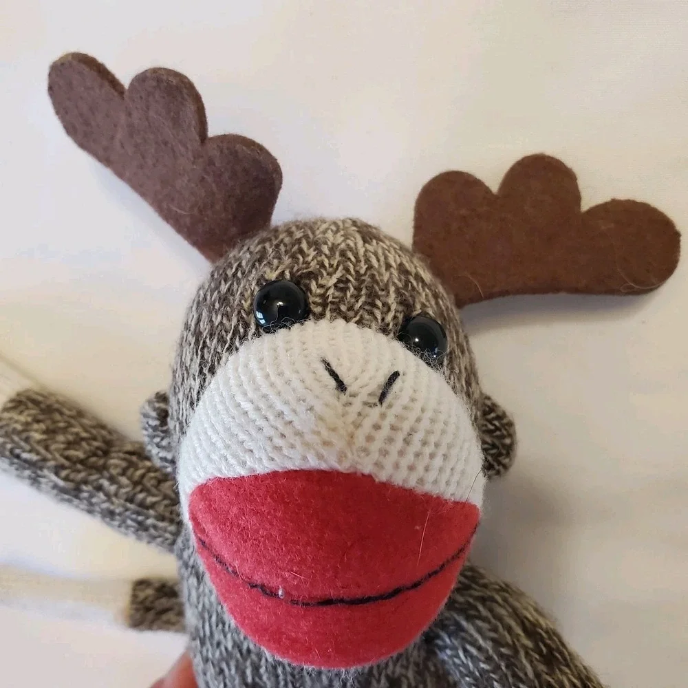 Sock Monkey Moose Stuffed Plush Toy 8
